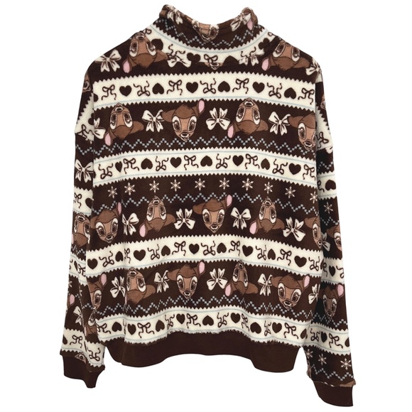 NWOT Disney Bambi Women’s Quarter-Zip Pullover Fleece Shirt XL - Picture 2 of 10